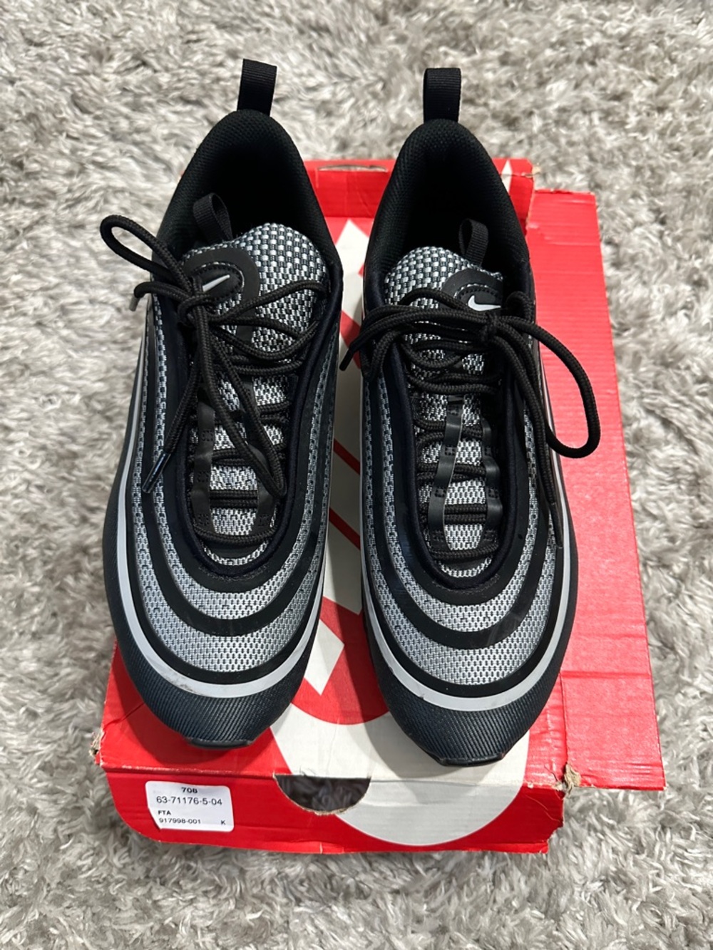 Nike air max 97 Black & Gray Wave-Pattern Sneakers